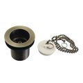 Kingston Brass 112 Chain and Stopper Tub Drain with 2 Body Thread, Antique Brass DSP20AB